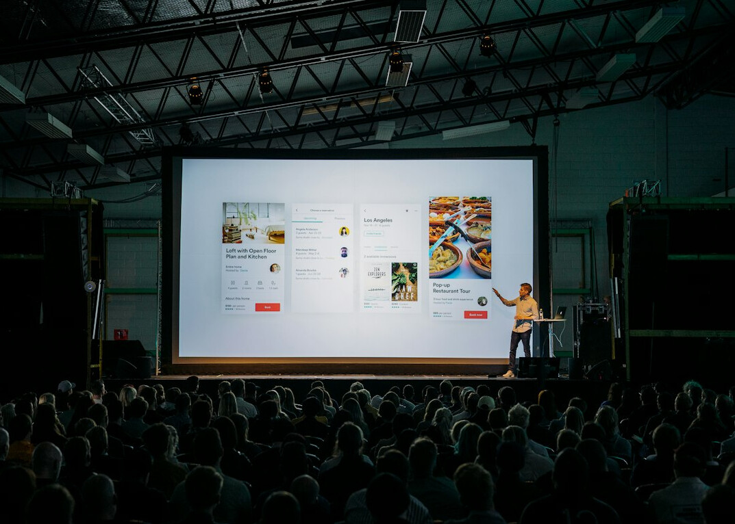 business presentation on stage
