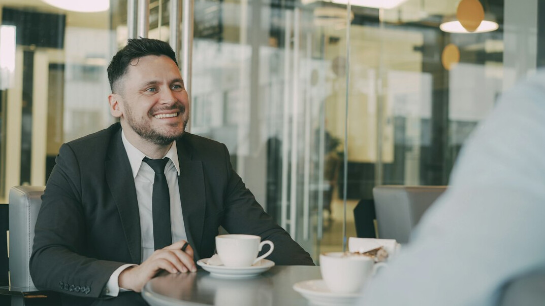 confident businessman negotiating