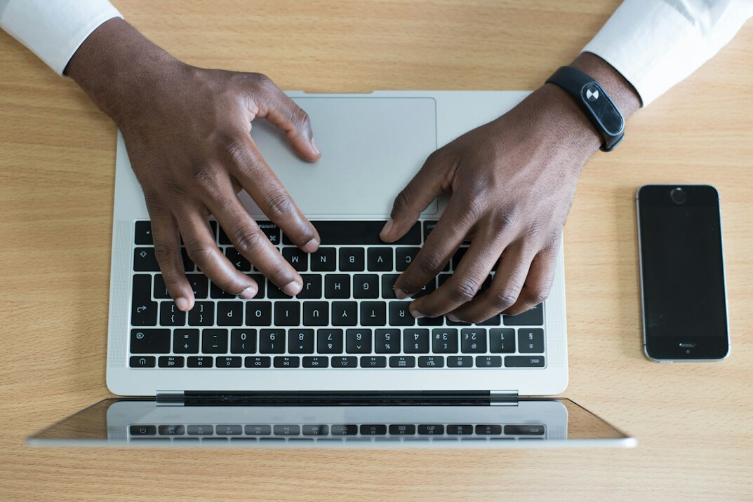 person writing email